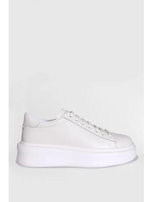 Lufian Gage Erkek Deri Sneaker Ayakkabı Beyaz