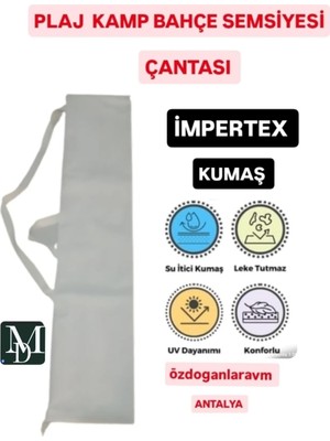 Md Plaj Deniz Şemsiyesi Taşıma Çantası Kılıfı, Krem