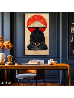 Holda Props Kanvas Tablo Samurai Savaşçı Dekoratif Tablo Duvar Dekorasyonu