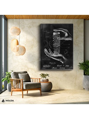 Holda Props Kanvas Tablo Teknik Çizim Patent Tasarım Tablosu Duvar Dekorasyonu