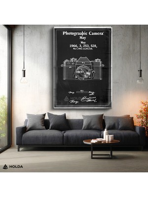 Holda Props Kanvas Tablo Fotoğraf Makinesi Patent Dekoratif Tasarım Tablosu Duvar Dekorasyonu