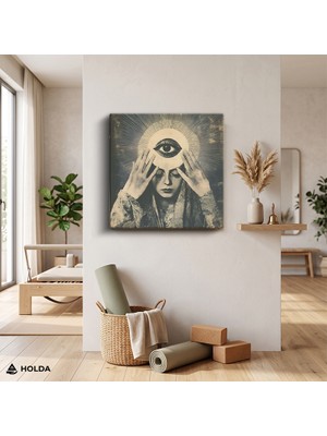 Holda Props Kanvas Tablo Göz Figürlü Soyut Sanat Tablosu Duvar Dekorasyonu