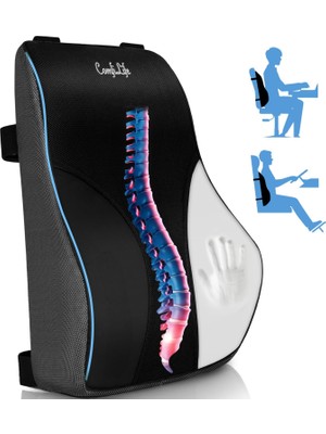Ofis Koltuğu Için Bel Destek Yastığı, Araba Koltuğu - Premium Hafızalı Köpük Bel Yastığ�