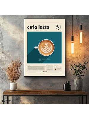 Holda Props Kanvas Tablo Cafe Latte Kahve Mutfak Tablosu Duvar Dekorasyonu