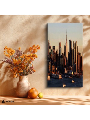 Holda Props Kanvas Tablo New York Şehir Silüeti Şehir Mimari Tablo Duvar Dekorasyonu