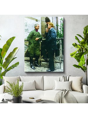 Holda Props Kanvas Tablo Atatürk ve Ismet Inönü Silah Arkadaşları Atatürk Tablosu Duvar Dekorasyonu