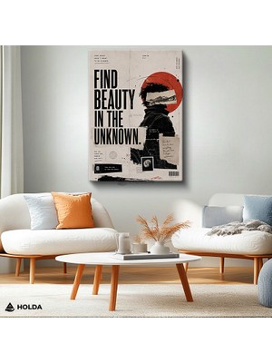 Holda Props Kanvas Tablo Find Beauty Tipografi Yazılı Poster Tablo Duvar Dekorasyonu