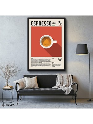 Holda Props Kanvas Tablo Espresso Kahve Mutfak Temalı Tablo Duvar Dekorasyonu