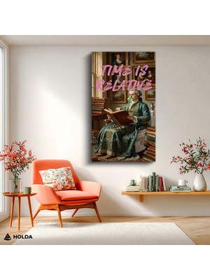 Holda Props Kanvas Tablo Time Is Relative Soyut Tablo Duvar Dekorasyonu