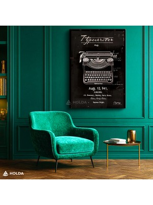 Holda Props Kanvas Tablo Daktilo Patent Teknik Çizim Tablosu Duvar Dekorasyonu