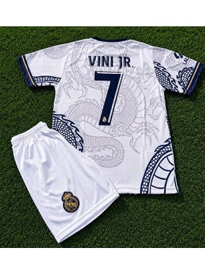 FRAGOLA Real Madridd Beyaz Dragon Özel Tasarım Vini Jr. Çocuk Forması