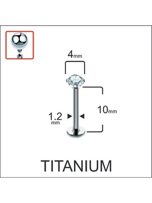 Aida Jewelss Yüksek Kalite G23 Titanium Pırlanta Modeli Dudak Piercingi Titanyum Piercing