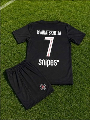 FRAGOLA Psg 2025/26 Sezonu Kvaratskhelia Alternatif Çocuk Forması (Siyah)