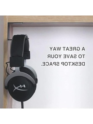 Aesco Metal Kulaklık Askısı, Yapışkan Bant ile Güvenli Sabitleme, Ofis ve Ev Için