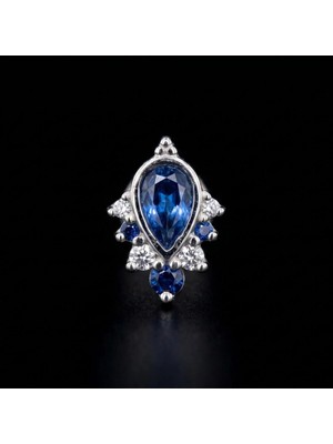 Aida Jewelss 316 L Cerrahi Çelik Damla Zirkon 6x1.2mm Çelik Labret Piercing