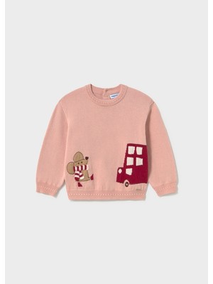 Mayoral Pembe Kız Bebek Işlemeli Kazak 2385