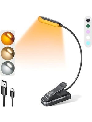 Aesco Şarj Edilebilir Kitap Işığı, 10 LED ile 80 Saat Kullanım Süresi