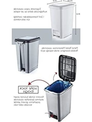 Aesco Slim Pedallı Çöp Kovası, 60 Litre Kapasite, Modern Tasarım