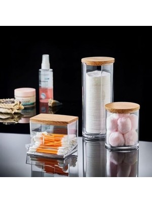 Aesco Şık Ahşap Görünümlü 3'lü Organizer Set - Mutfak ve Banyo Düzenleyici