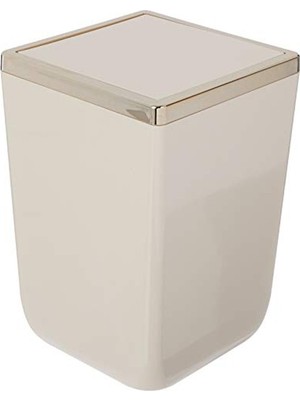 Aesco 6 Lt Bej Altın Renkli Çöp Kovası, Modern Tasarım