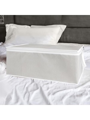 Aesco Büyük Boy Kumaş Organizer, 3 Adet, 65X45X22 cm Gri Hurç