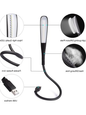Aesco 14 LED Işık ve Ayarlanabilir Parlaklık Özellikli USB Masa Lambası