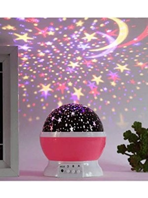 Aesco Dönen Renkli Gece Lambası, Pembe Renk