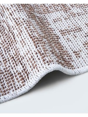 Aesco Modern Tasarımlı Kahve Renkli Dokuma Kilim