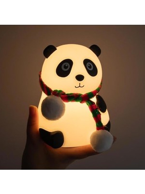 Aesco Panda Tasarımlı Mini Gece Lambası, Ayarlanabilir Işık Derecesi ile Dekoratif Işık