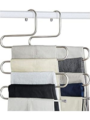 Aesco Pratik 5 Katlı Metal Pantolon ve Eşarp Askısı