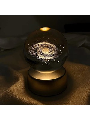 Aesco Renk Değiştiren LED Işıklı Gece Lambası, Kristal Cam Küre