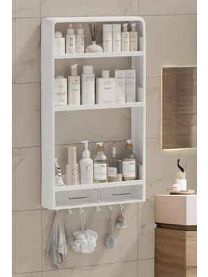 Aesco 70X40X10 cm Boyutlarında Yapışkanlı Duvar Rafı, Suya Dayanıklı