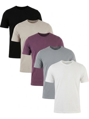 Buratti Pamuklu Regular Fit Bisiklet Yaka 5'li Paket T Shirt Erkek T Shirt 59020204S5
