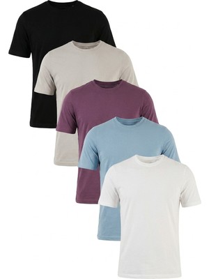 Buratti Pamuklu Regular Fit Bisiklet Yaka 5'li Paket T Shirt Erkek T Shirt 59020204S5