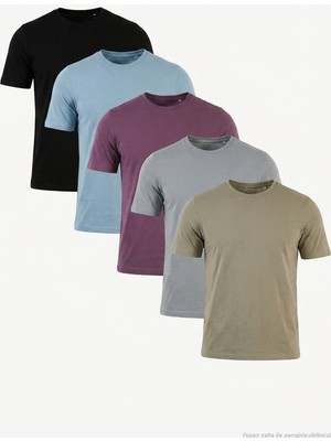 Buratti Pamuklu Regular Fit Bisiklet Yaka 5'li Paket T Shirt Erkek T Shirt 59020204S5