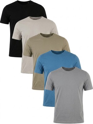 Buratti Pamuklu Regular Fit Bisiklet Yaka 5'li Paket T Shirt Erkek T Shirt 59020204S5