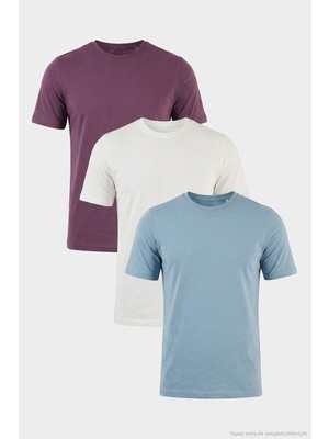 Buratti Pamuklu Regular Fit Bisiklet Yaka 3'lü Paket T Shirt Erkek T Shirt 59020204S3