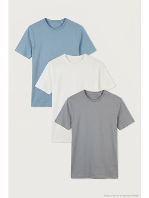 Buratti Pamuklu Regular Fit Bisiklet Yaka 3'lü Paket T Shirt Erkek T Shirt 59020204S3