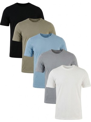 Buratti Pamuklu Regular Fit Bisiklet Yaka 5'li Paket T Shirt Erkek T Shirt 59020204S5