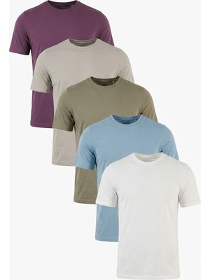 Buratti Pamuklu Regular Fit Bisiklet Yaka 5'li Paket T Shirt Erkek T Shirt 59020204S5