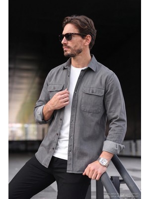 Buratti Pamuklu Çift Cepli Regular Fit Gömlek Erkek Gömlek Cf25w128858