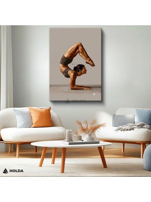 Holda Props Kanvas Tablo Yoga Sporcu Figürü Spor Tablosu Duvar Dekorasyonu