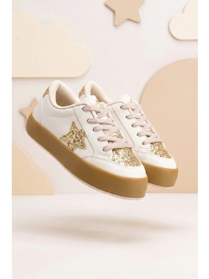 Dark Seer Kids Ds Oracle Bej Altın Çocuk Sneaker Günlük Spor Bağcıklı Ayakkabı