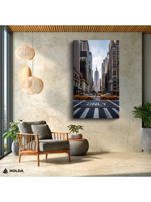 Holda Props Kanvas Tablo New York Sokakları Şehir Mimari Tablo Duvar Dekorasyonu