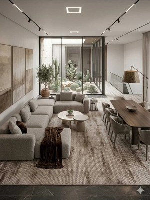Nesrin Modern Dikey Geçişli Mozaik Desen Kaymaz Jel Taban Halı Krem