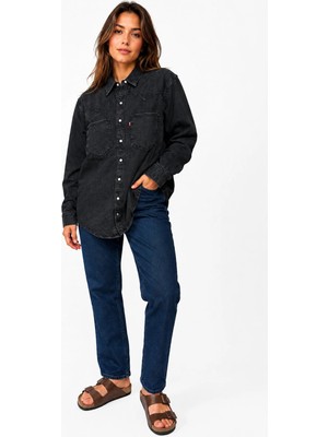 Levi's Kadın Pamuk Kot Gömlek-Füme