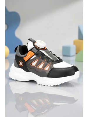 Dark Seer Kids DS Rubick Akıllı Bağcıklı Beyaz Turuncu Çocuk Sneaker Günlük Spor Ayakkabı
