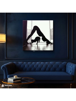 Holda Props Kanvas Tablo Yoga Yapan Kadın ve Kedi Spor Tablo Duvar Dekorasyonu