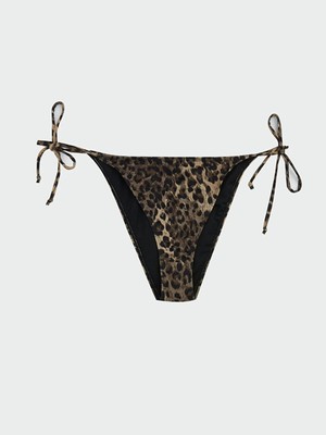 LC Waikiki Lcw Dream Kahverengi Leopar Desenli Kadın Bikini Altı