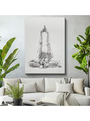 Holda Props Kanvas Tablo Yoga Duruşu Figürlü Tablo Duvar Dekorasyonu